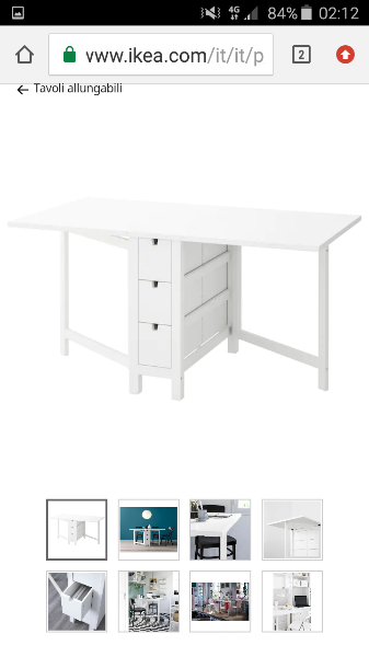 tavolo ribaltabile ikea norden con cassetti